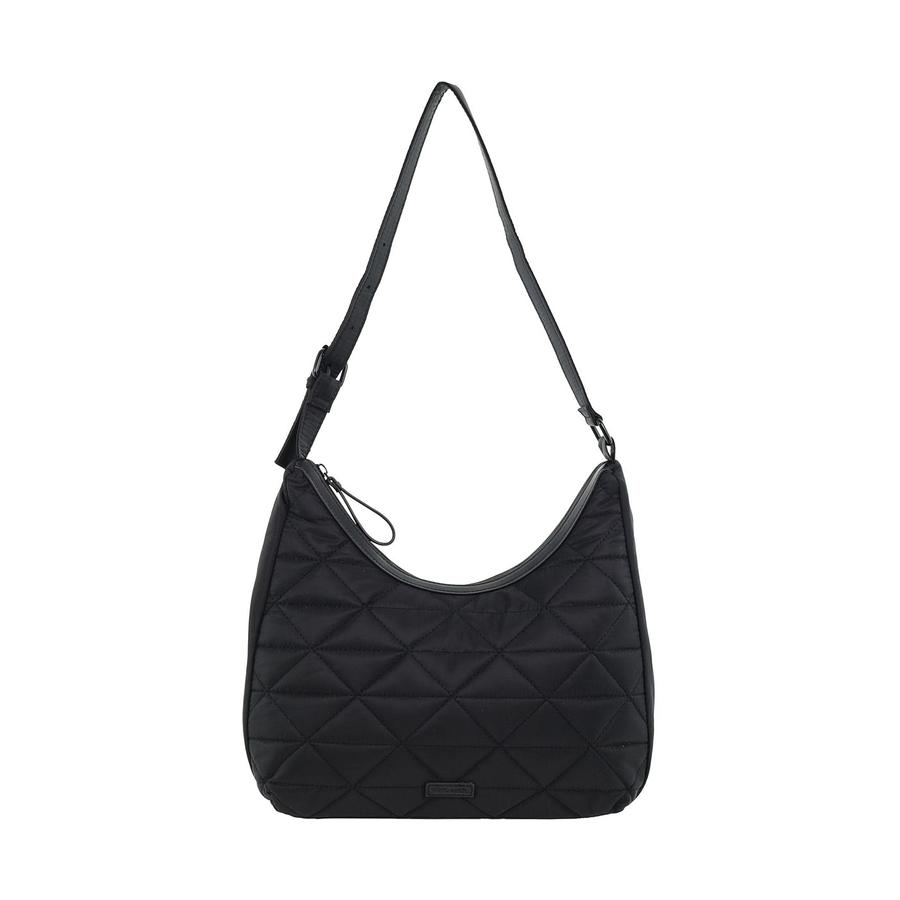 Pierre Cardin Claire Ladies Nylon Quilted Hobo Bag Black Black