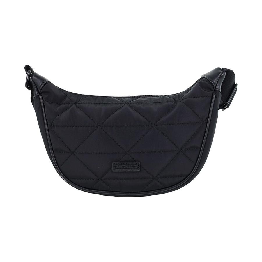 Pierre Cardin Charlise Ladies Nylon Crescent Cross-Body Bag Black Black