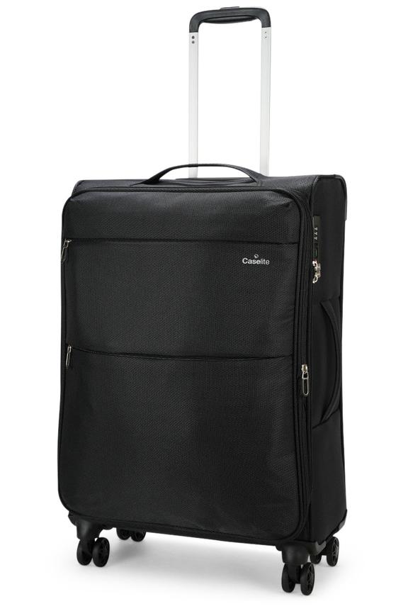 Caselite Ultra 69cm Softside Checked Suitcase Black