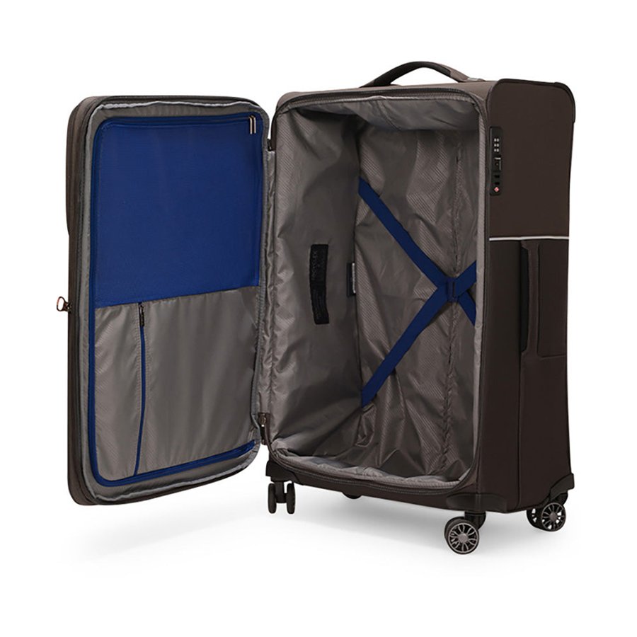 Samsonite 73H 71cm Softside Checked Suitcase Platinum Grey Platinum Grey