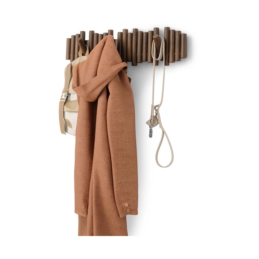 Umbra Picket 8 Wall Hook Aged Walnut Aged Walnut