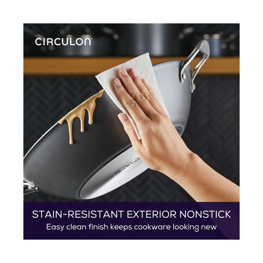Circulon ScratchDefense A1 36cm Covered Wok Black Black