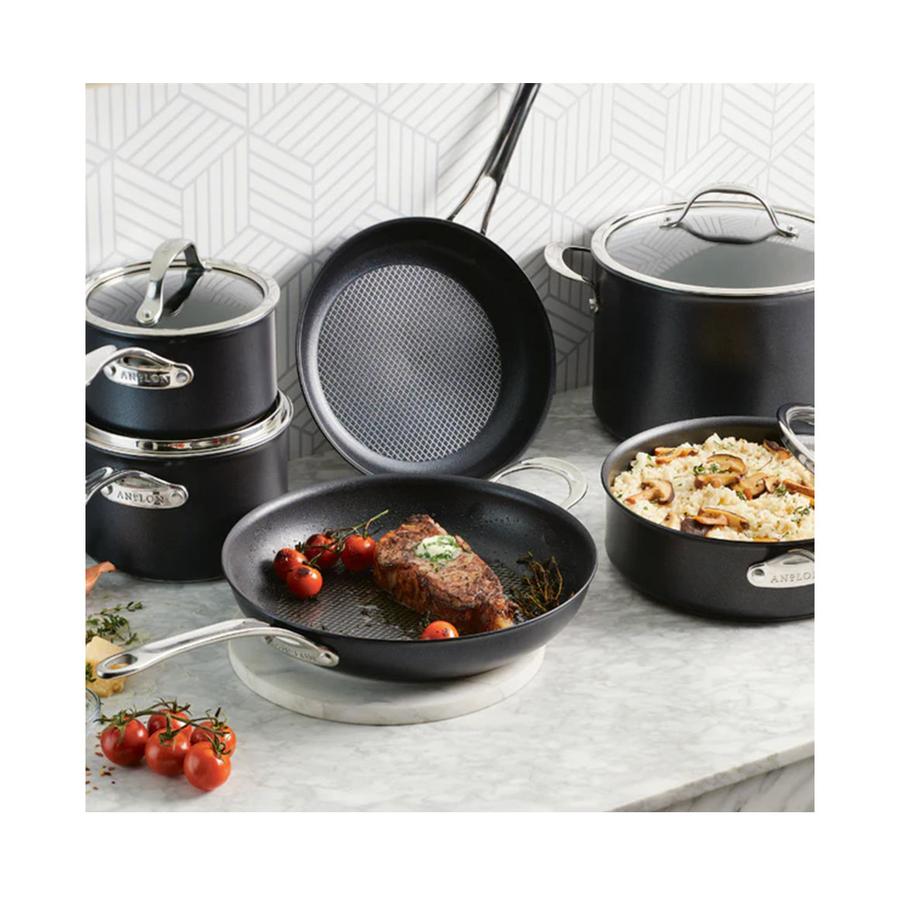 Anolon SearTech 10 Piece Cookware Set Black Black