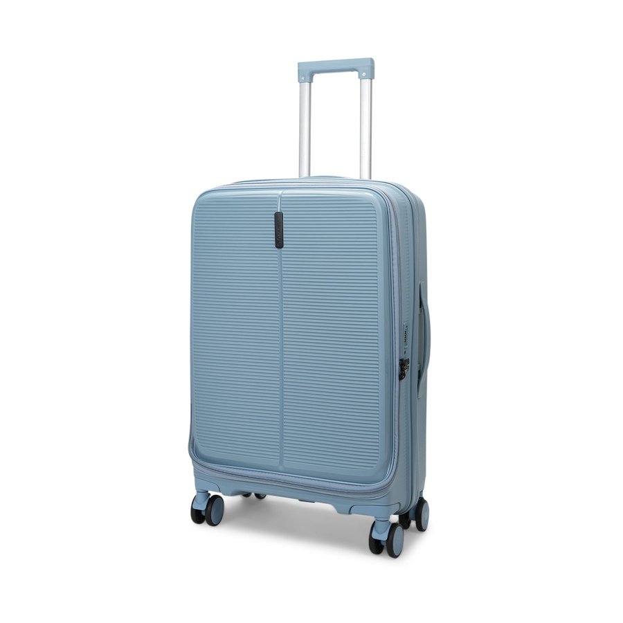 Caselite Venture 66cm Top Open Hardside Checked Suitcase Grey Blue Grey Blue