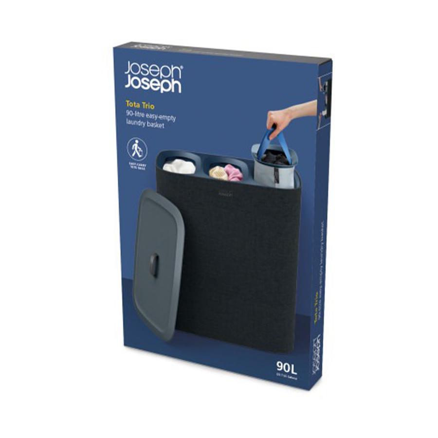 Joseph Joseph Tota Trio 90L Laundry Separation Basket Black Black