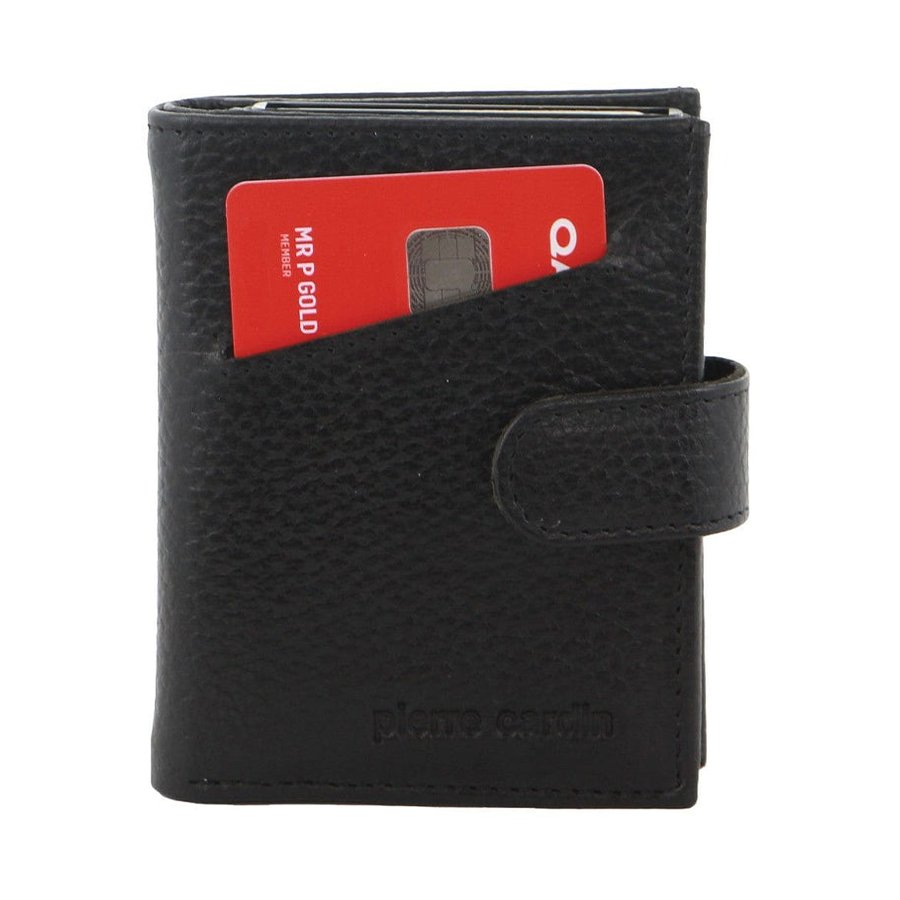 Pierre Cardin Conrad Leather Smart Slide Card Holder Tab Wallet Black Black