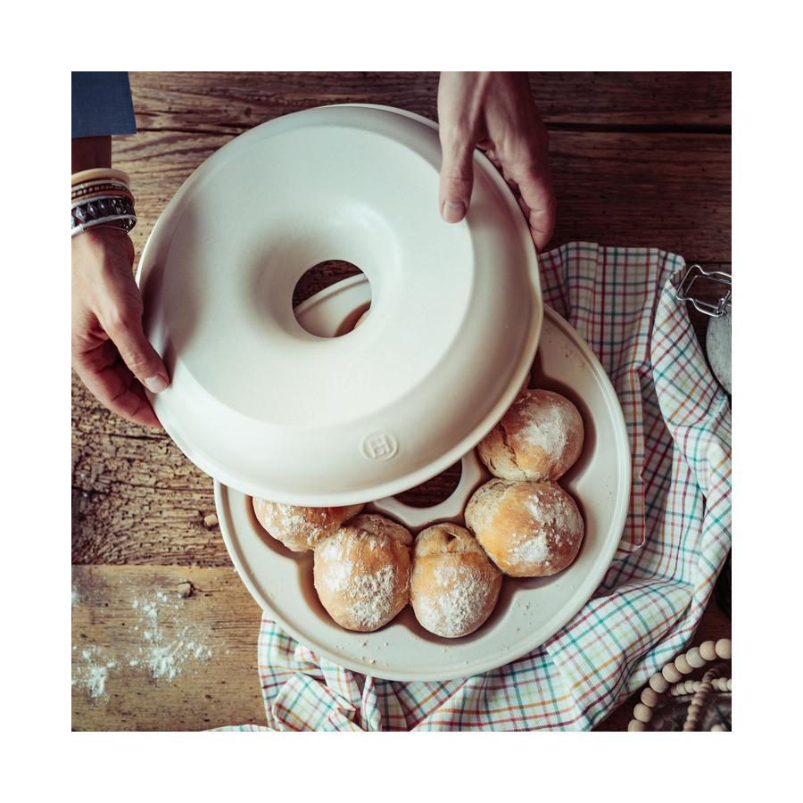 Emile Henry Bread Loaf Baker Crown Linen Linen