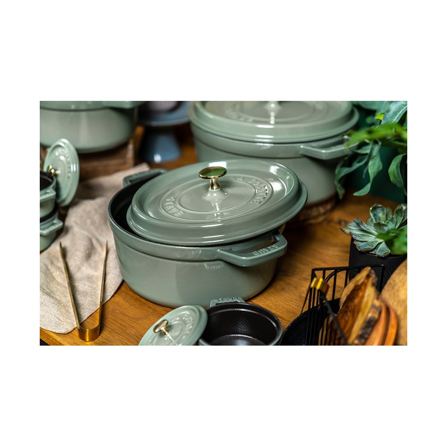 Staub 24cm (3.8L) Round Cocotte Eucalyptus Eucalyptus