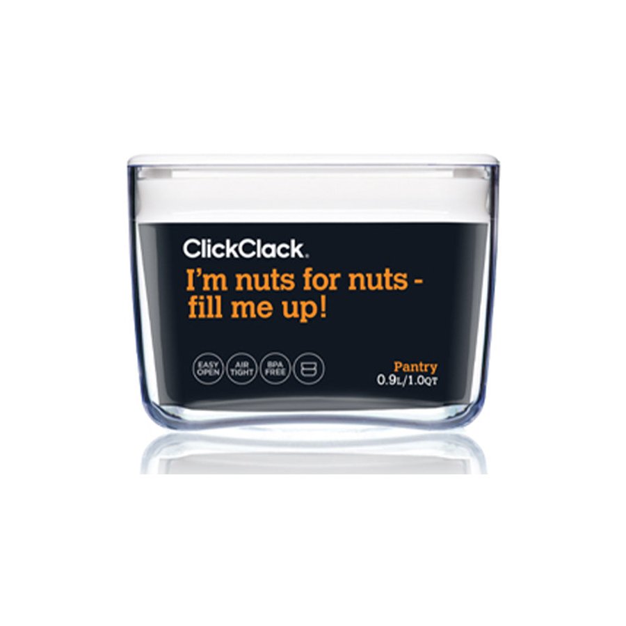 ClickClack Pantry Cube 0.9L Storage Container White White