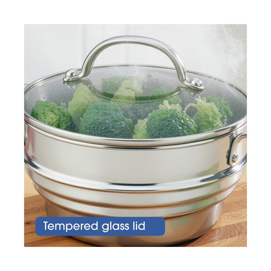 Raco Steel Essentials 16/18/20cm Universal Steamer with Lid Stainless Steel Stainless Steel