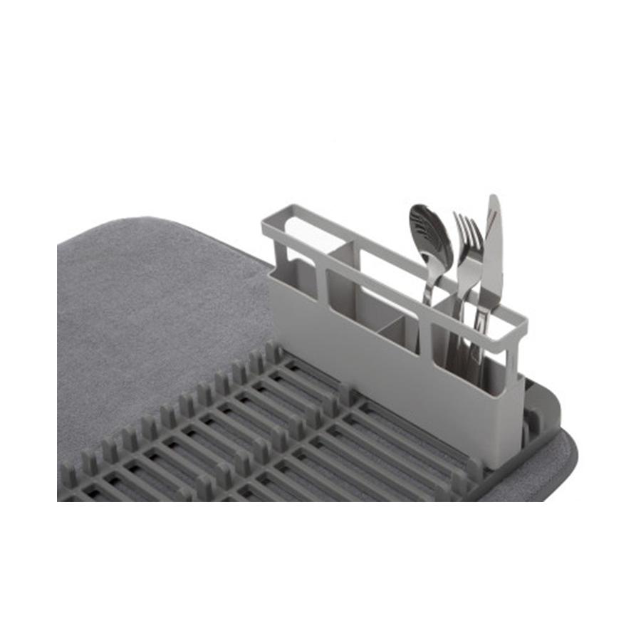 Umbra UDry Dish Rack with Dry Mat Charcoal Charcoal