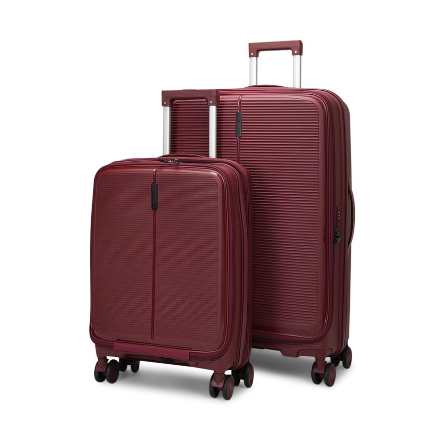 Caselite Venture 57cm & 76cm Top Open Hardside Luggage Set Dark Red Dark Red