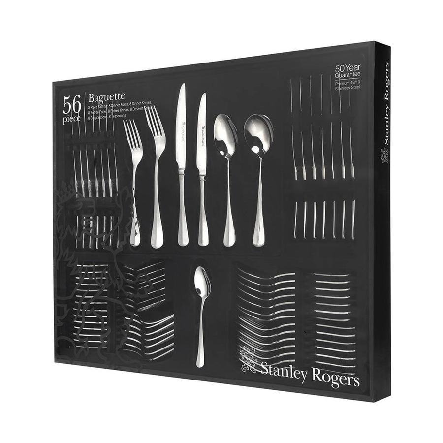 Stanley Rogers Baguette 56 Piece Cutlery Set Stainless Steel Stainless Steel