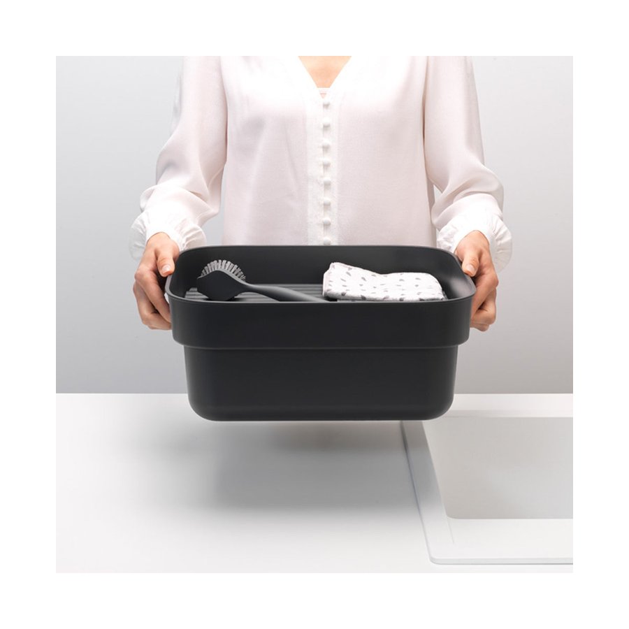 Brabantia Washing Up Bowl with Drying Tray Dark Grey Dark Grey