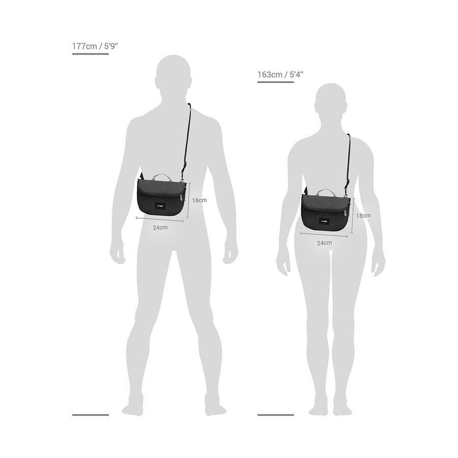 Pacsafe GO Anti-Theft Recycled Saddle Crossbody Bag Jet Black Jet Black