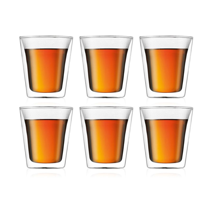 Bodum Canteen 200ml Double Wall Glasses (Set of 6) Transparent Transparent
