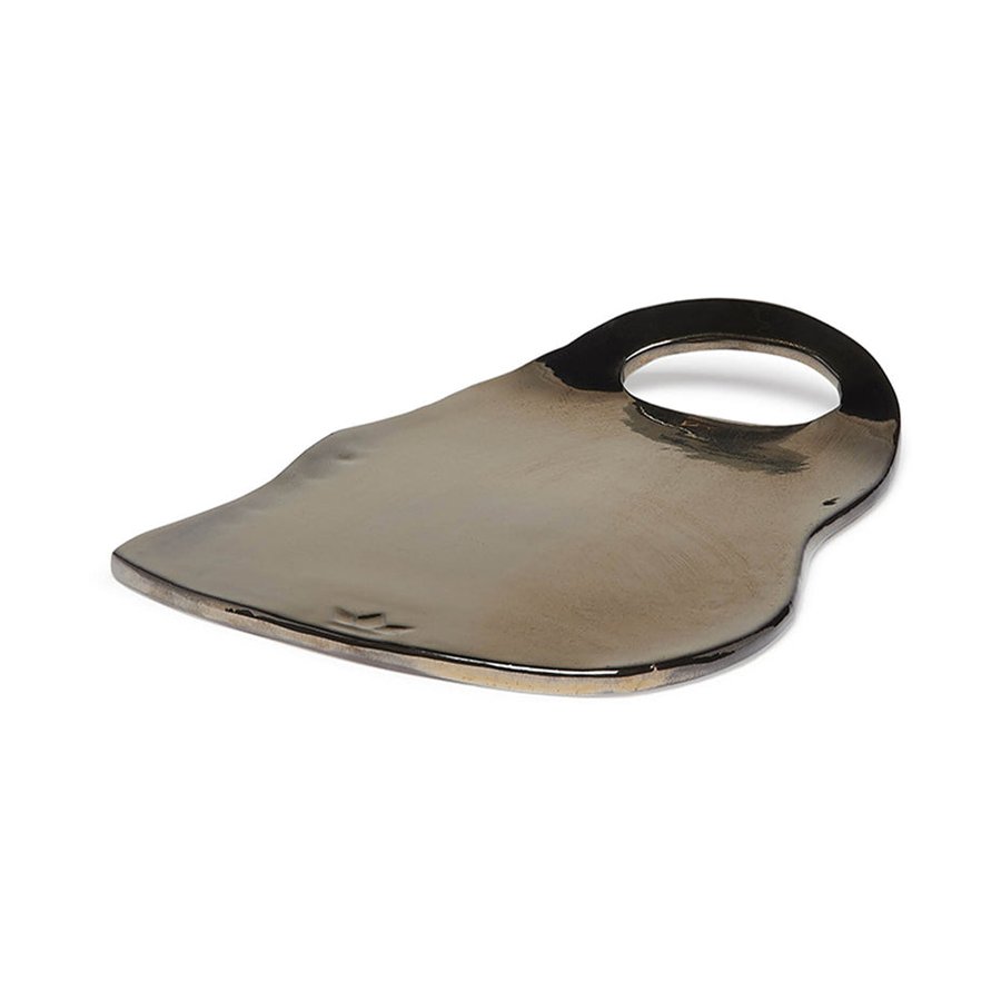 Dutch Deluxes Organic Ted Ceramic Board Plate Platinum Platinum