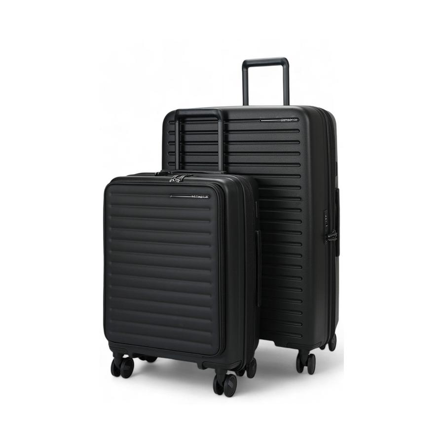Samsonite Restackd 55cm Easy Access & 75cm Luggage Set Black Black