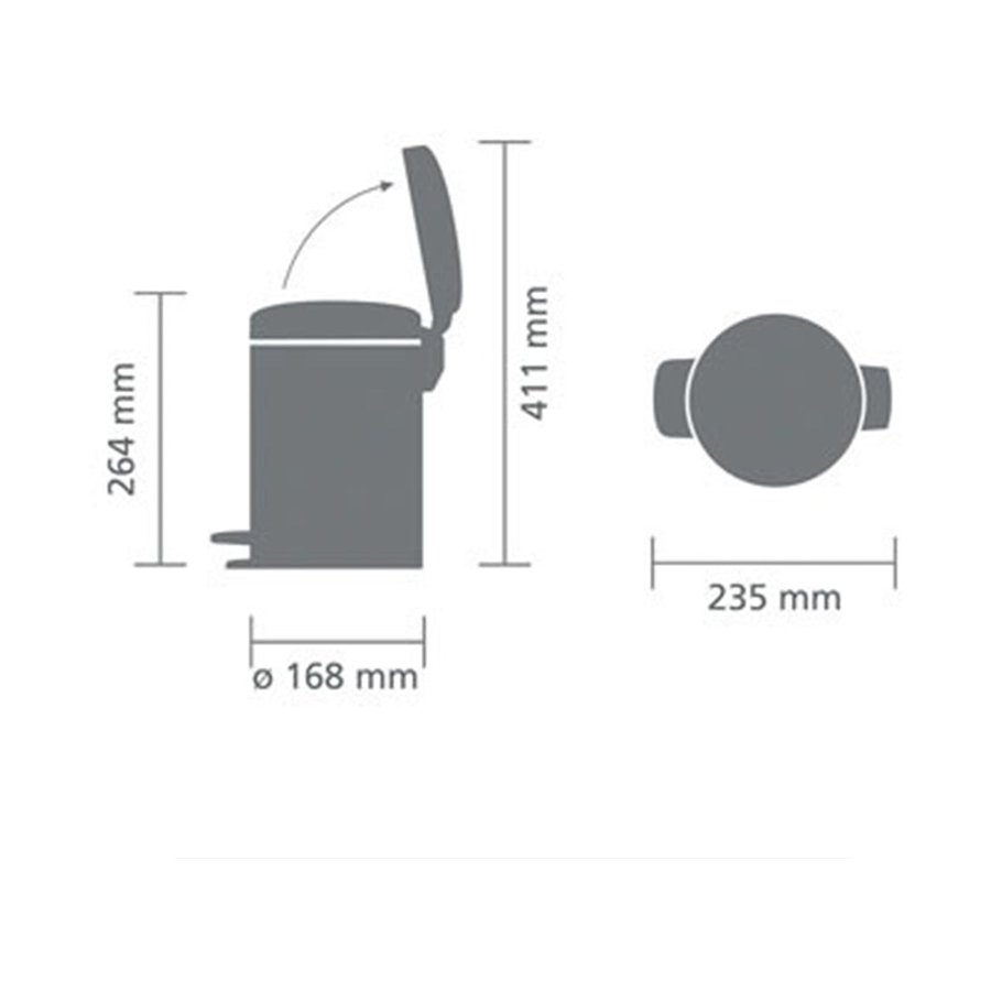 Brabantia NewIcon Pedal Bin (3L) Passion Red Passion Red