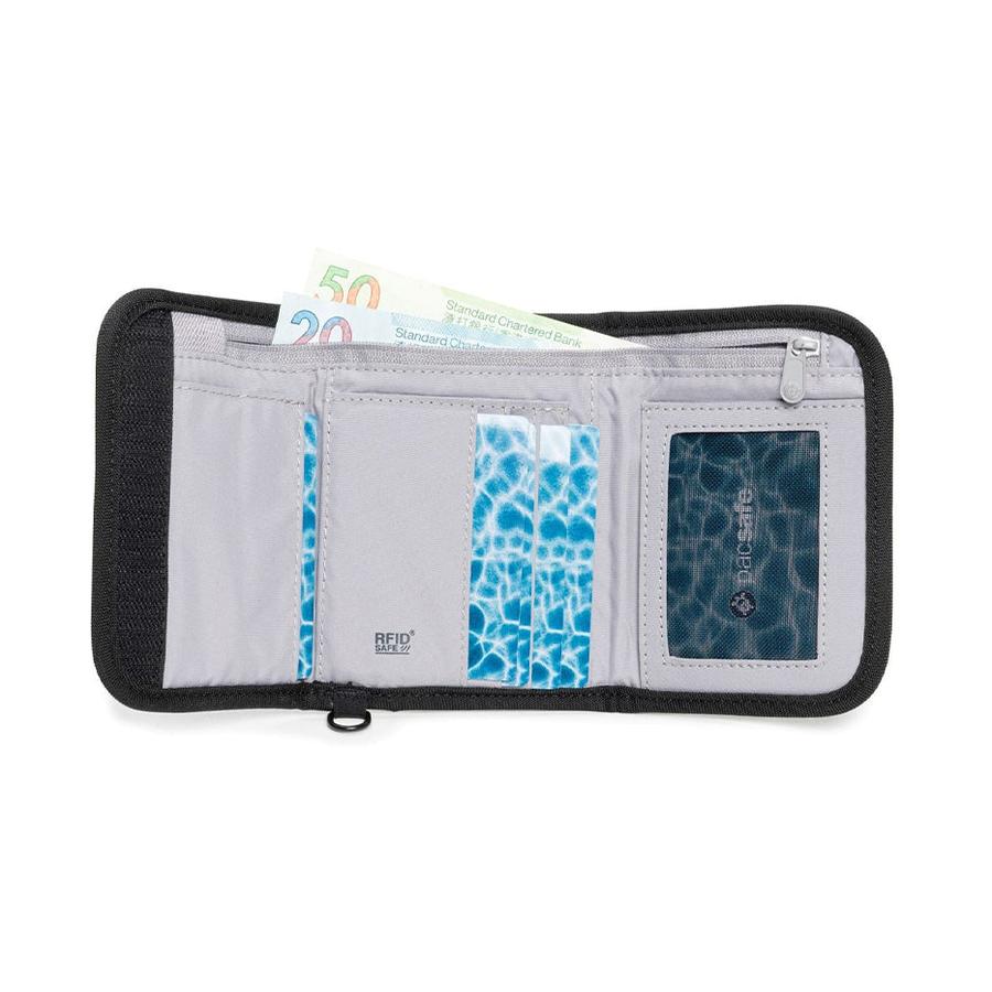 Pacsafe RFIDsafe V125 Anti-Theft RFID Blocking Tri-Fold Wallet Black Black