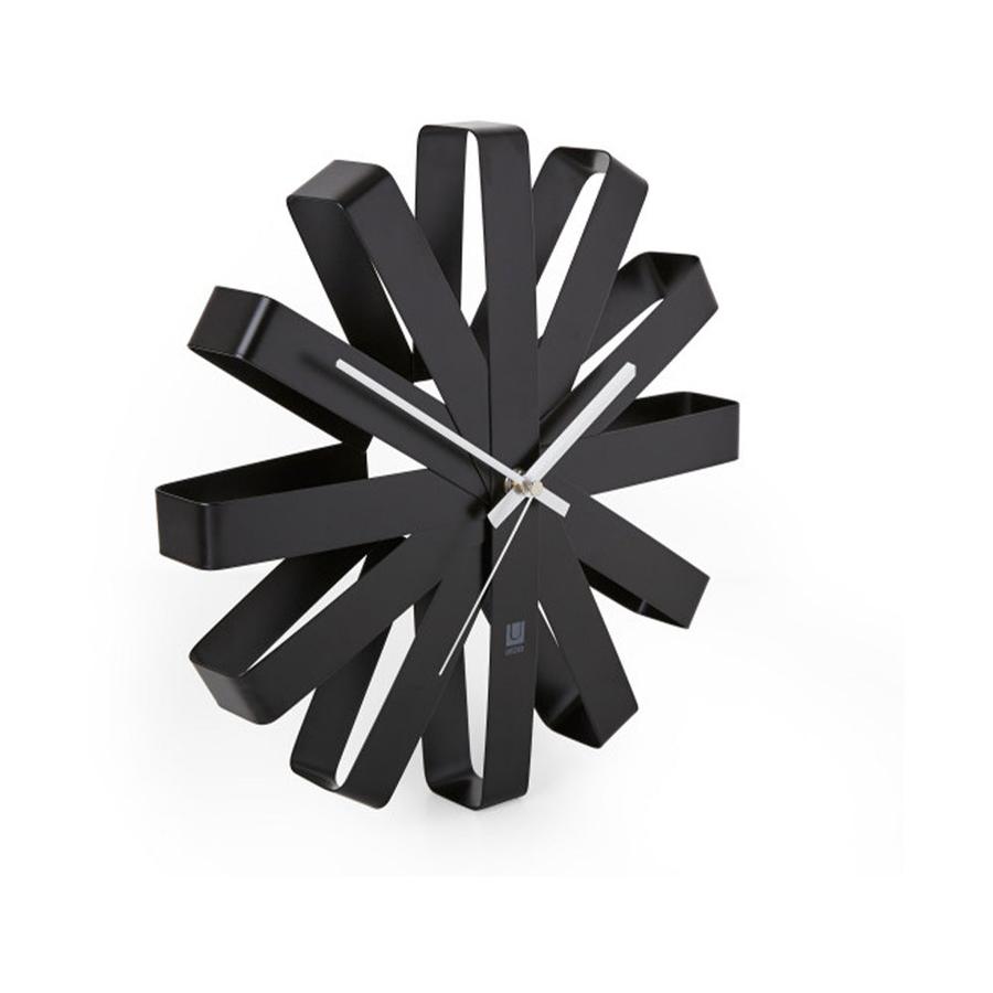 Umbra Ribbon Stainless Steel Wall Clock Black Black