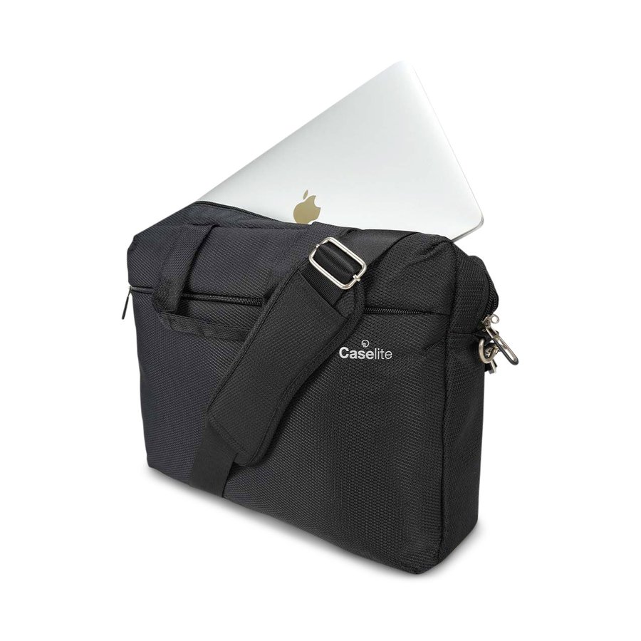 Caselite Ultra 80cm Softside Checked Suitcase & Laptop Bag Set Black Black