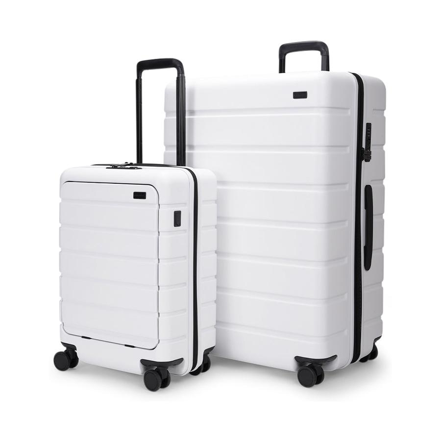 Explorer Arlo Pro 52cm Front Access & 75cm Hardside Luggage Set White White