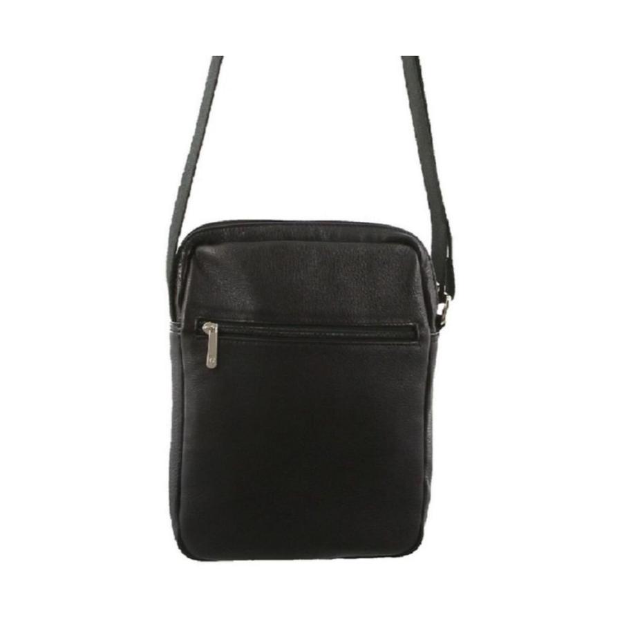 Pierre Cardin Wallis Italian Leather iPad Bag Black Black