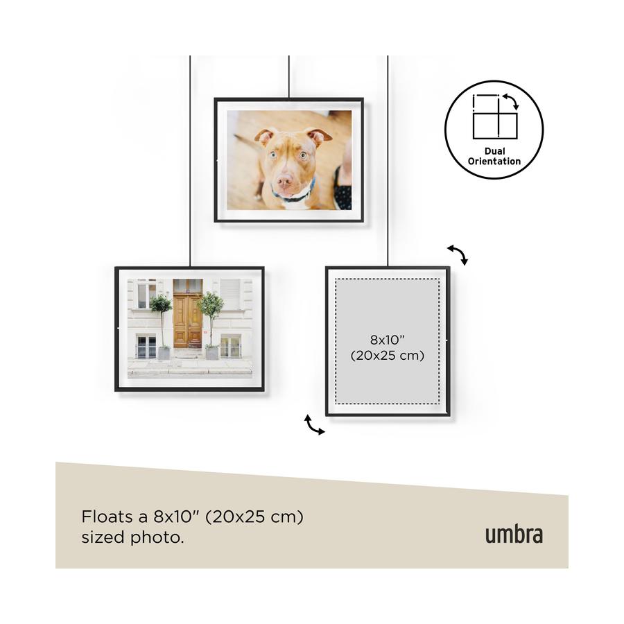 Umbra Exhibit 13 x 18cm Wall Picture Frames (Set of 3) Black Black