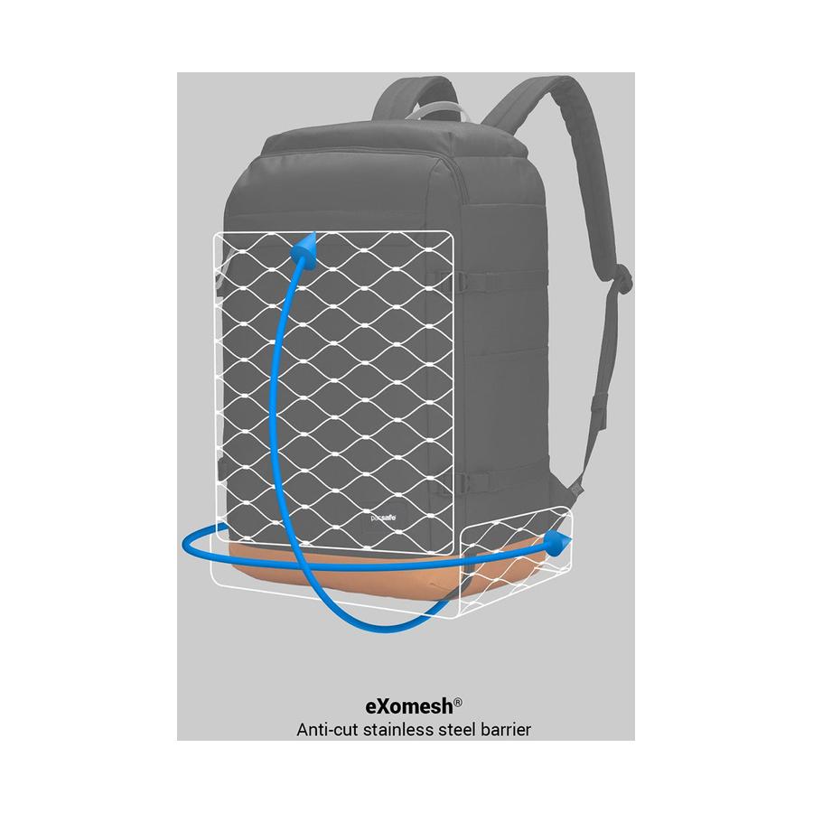 Pacsafe GO 44L Anti-Theft Recycled Carry-On Backpack Jet Black Jet Black