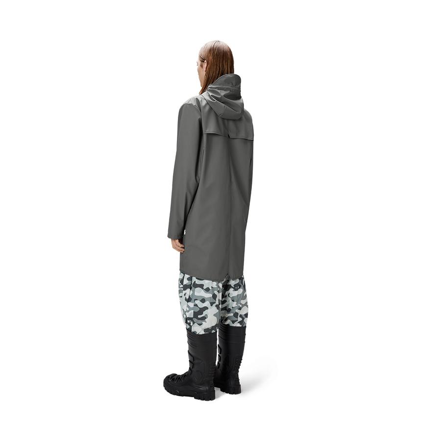 Rains Long Jacket Grey XS