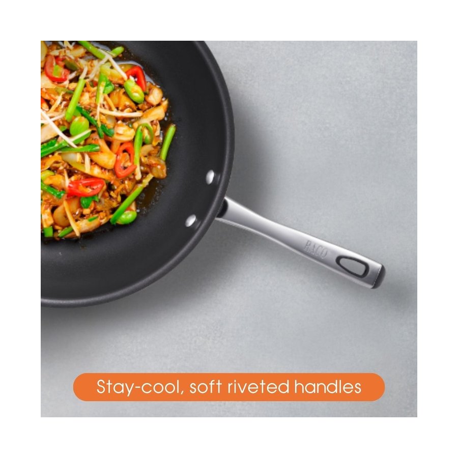 Raco Contemporary Nonstick Induction 32cm Stirfry Pan Black Black