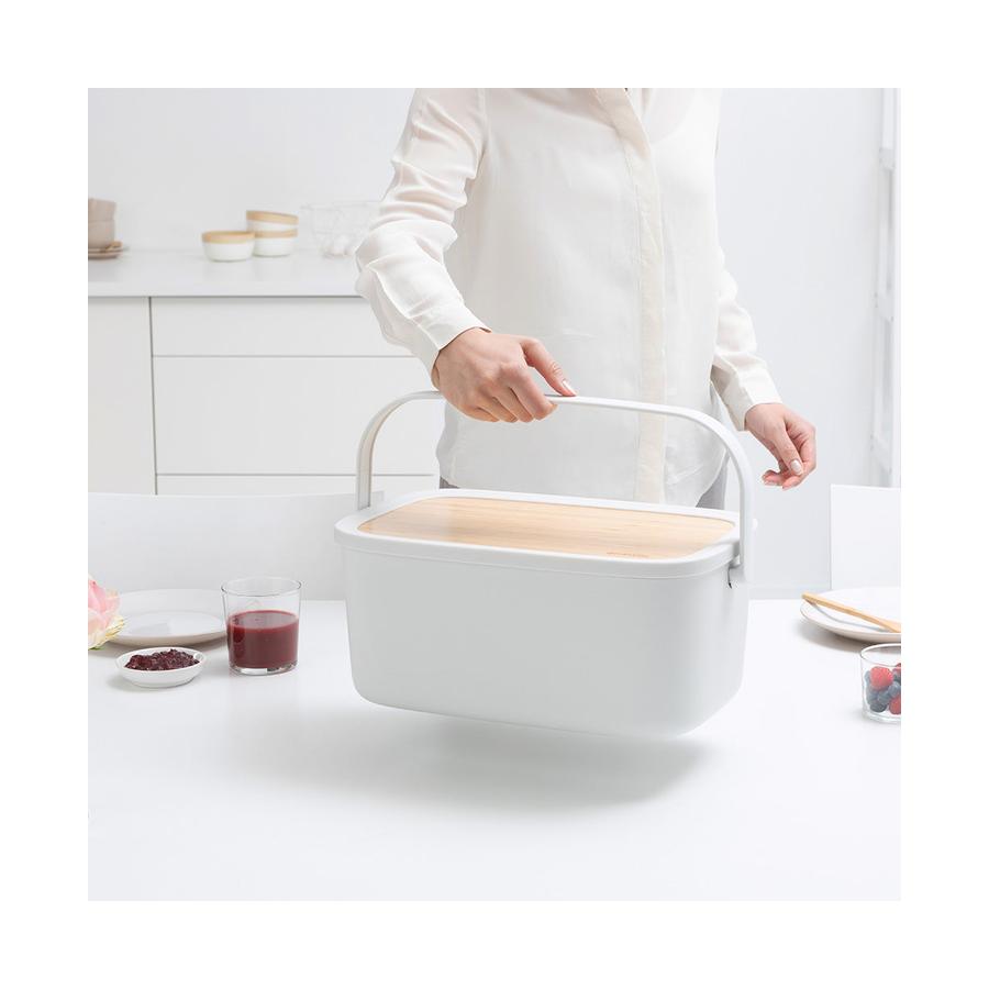 Brabantia Nic Bread Bin Light Grey Light Grey