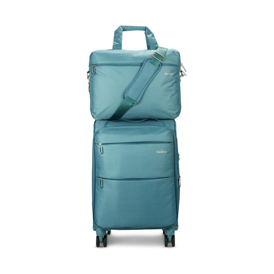 Caselite Ultra 55cm Softside Carry-On Suitcase & Laptop Bag Set Teal Teal