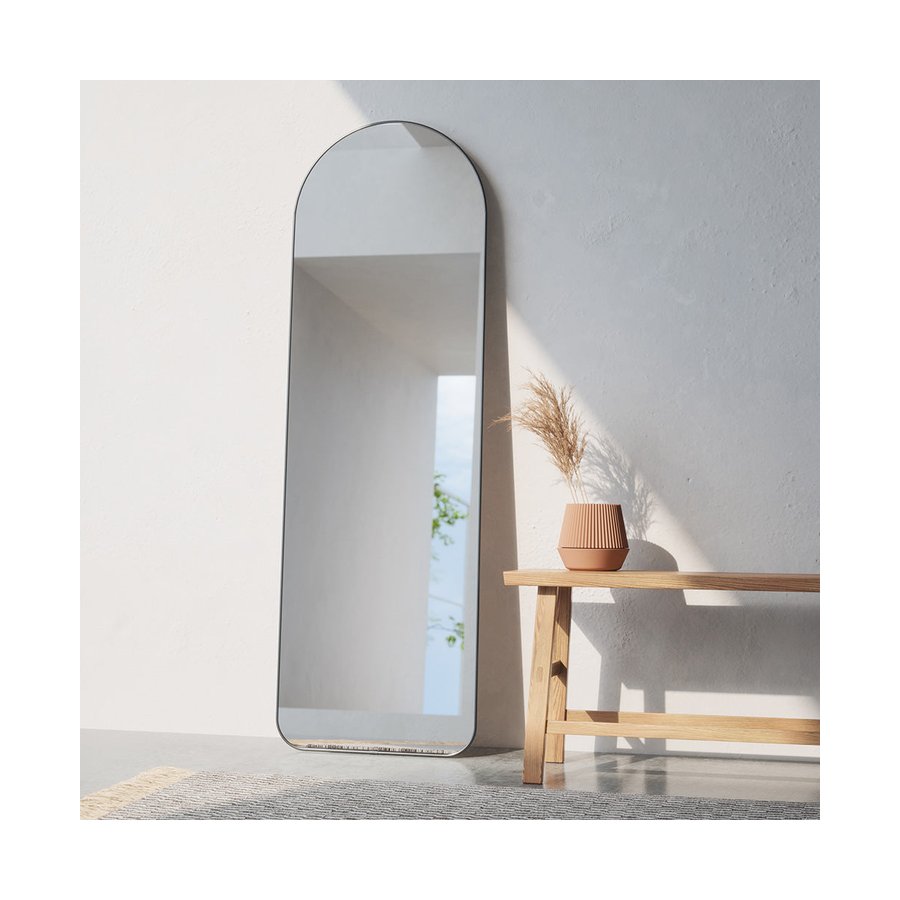 Umbra Hubba Arched Leaning Mirror (157cm x 50cm) Metallic Titanium Metallic Titanium