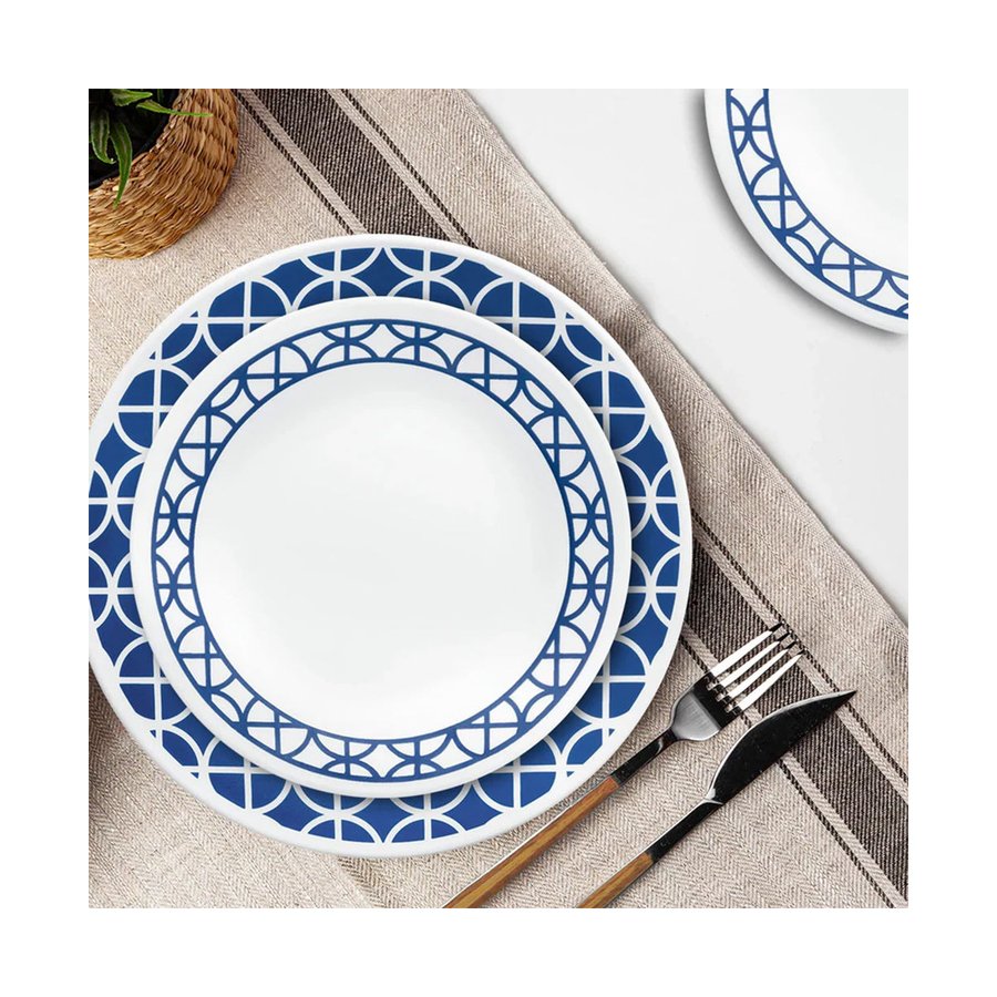 Corelle Cobalt Circles 12 Piece Dinner Set White/Blue White/Blue