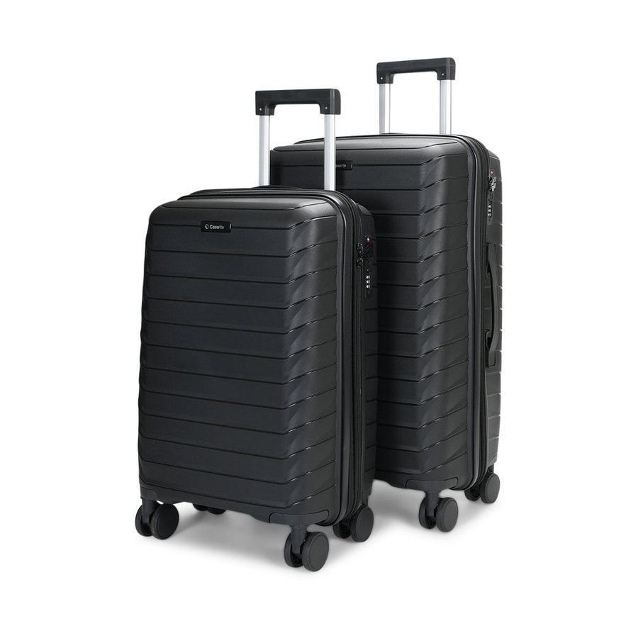 Caselite Expedition 56cm & 65cm Hardside Luggage Set Black Black