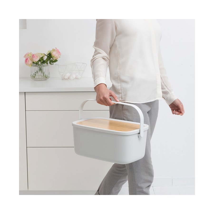 Brabantia Nic Bread Bin Light Grey Light Grey