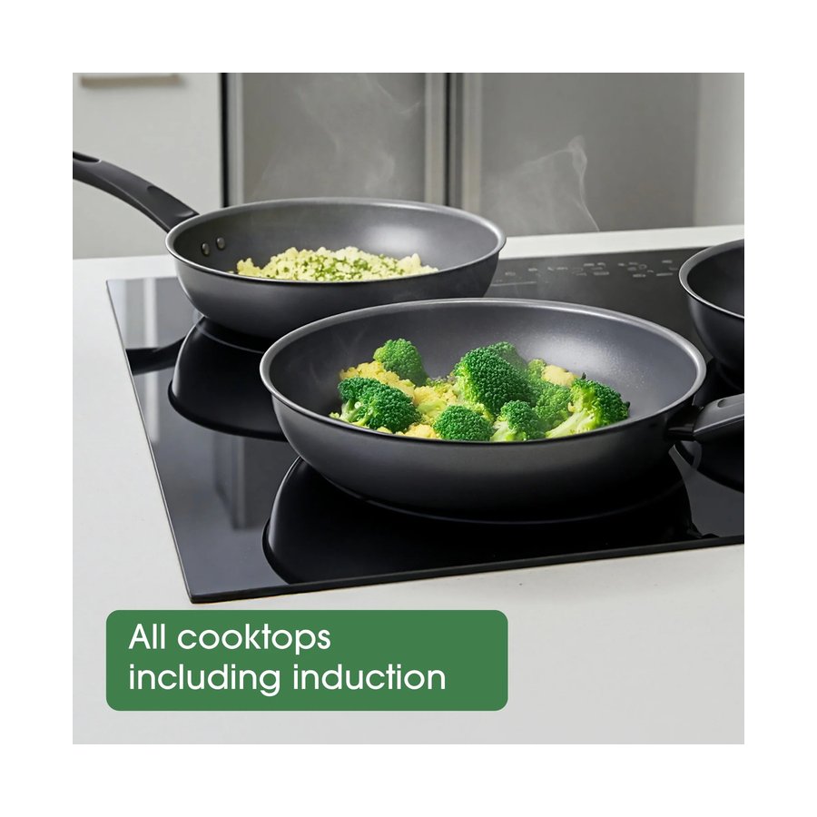 Raco Ceramic Essentials 30cm Nonstick Induction Frypan w/ Helper Handle Black Black