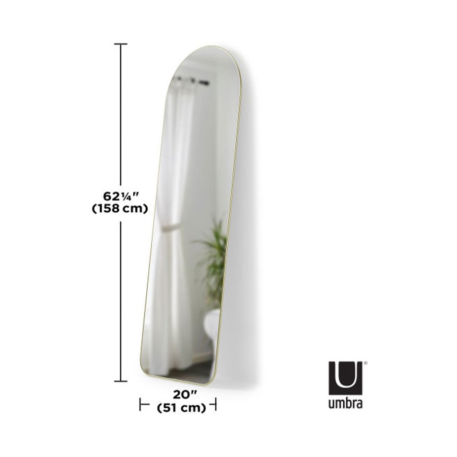 Umbra Hubba Arched Leaning Mirror (157cm x 50cm) Brass Brass