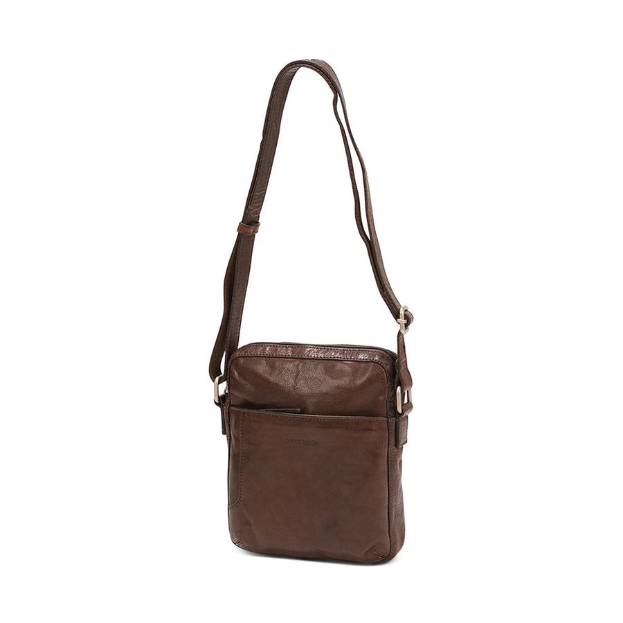 Pierre Cardin Sloan Rustic Leather Tablet Bag Brown Brown