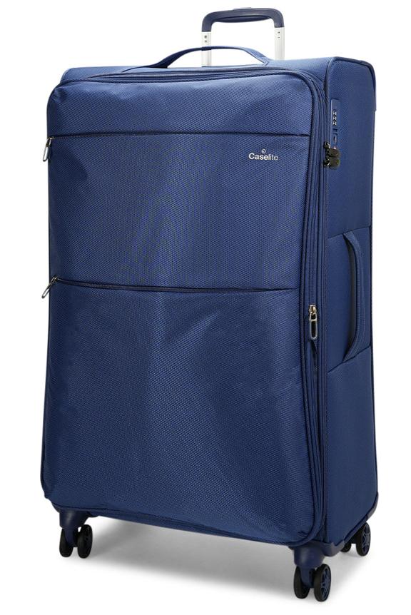 Caselite Ultra 80cm Softside Checked Suitcase Navy