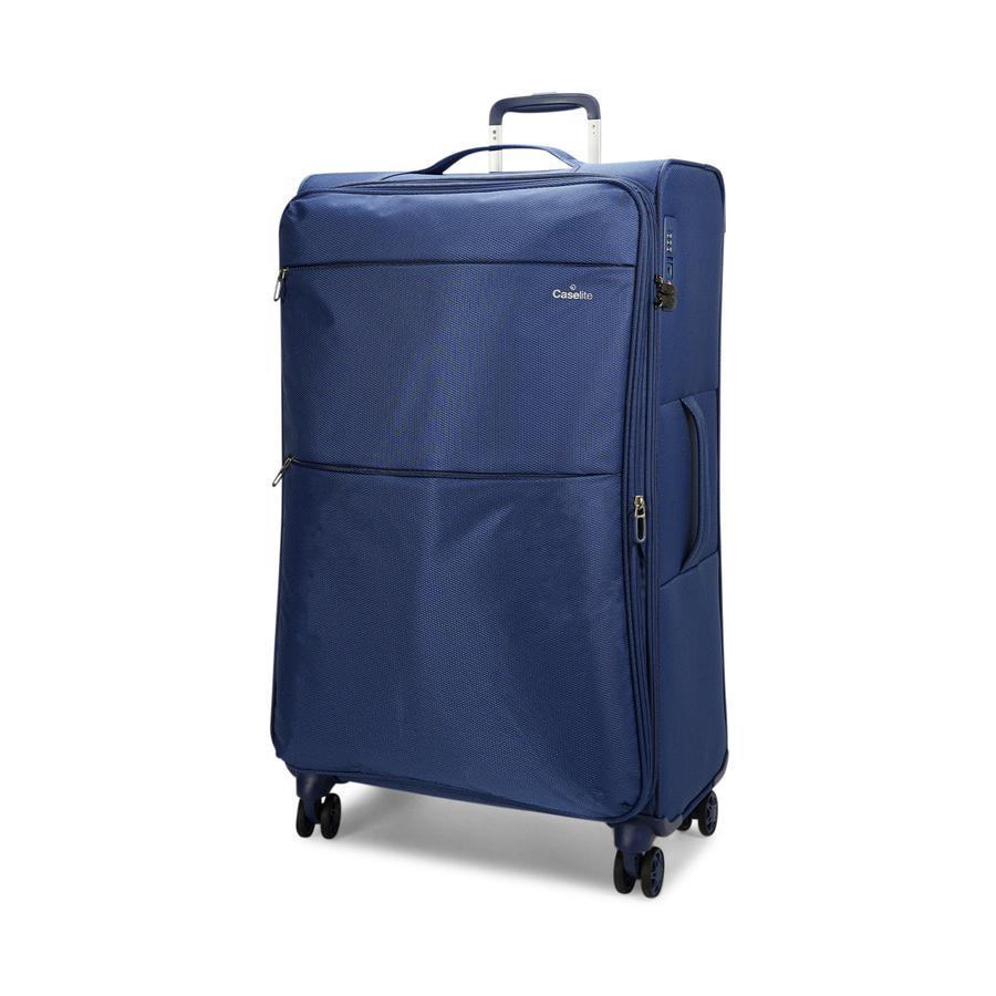 Caselite Ultra 80cm Softside Checked Suitcase Navy Navy