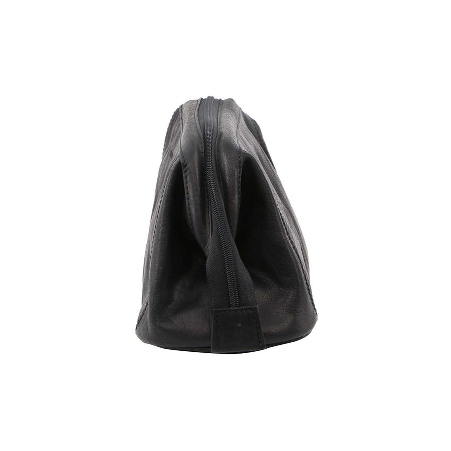 Pierre Cardin Fern Rustic Leather Toiletry Bag Black Black