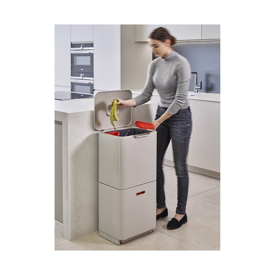 Joseph Joseph Totem 60L Waste & Recycling Bin Stone Stone