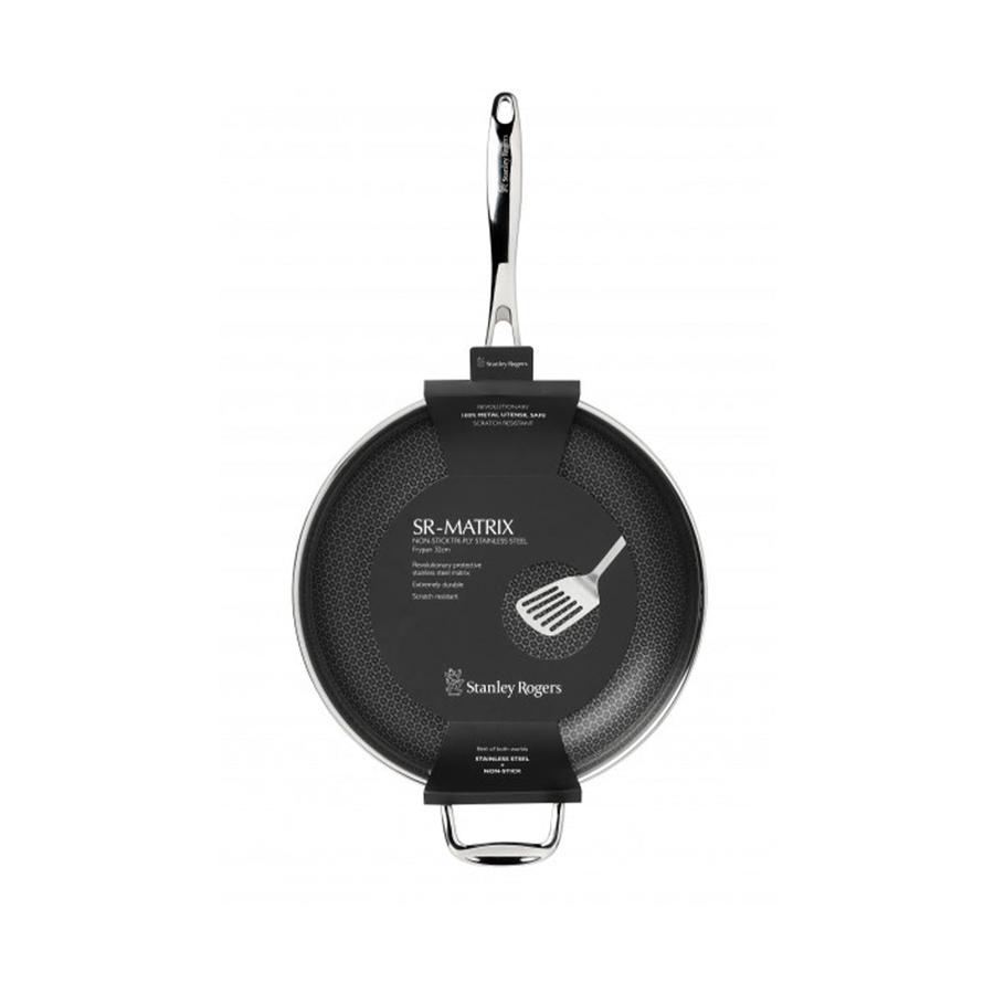 Stanley Rogers Matrix 32cm Non-Stick Frypan Stainless Steel Stainless Steel
