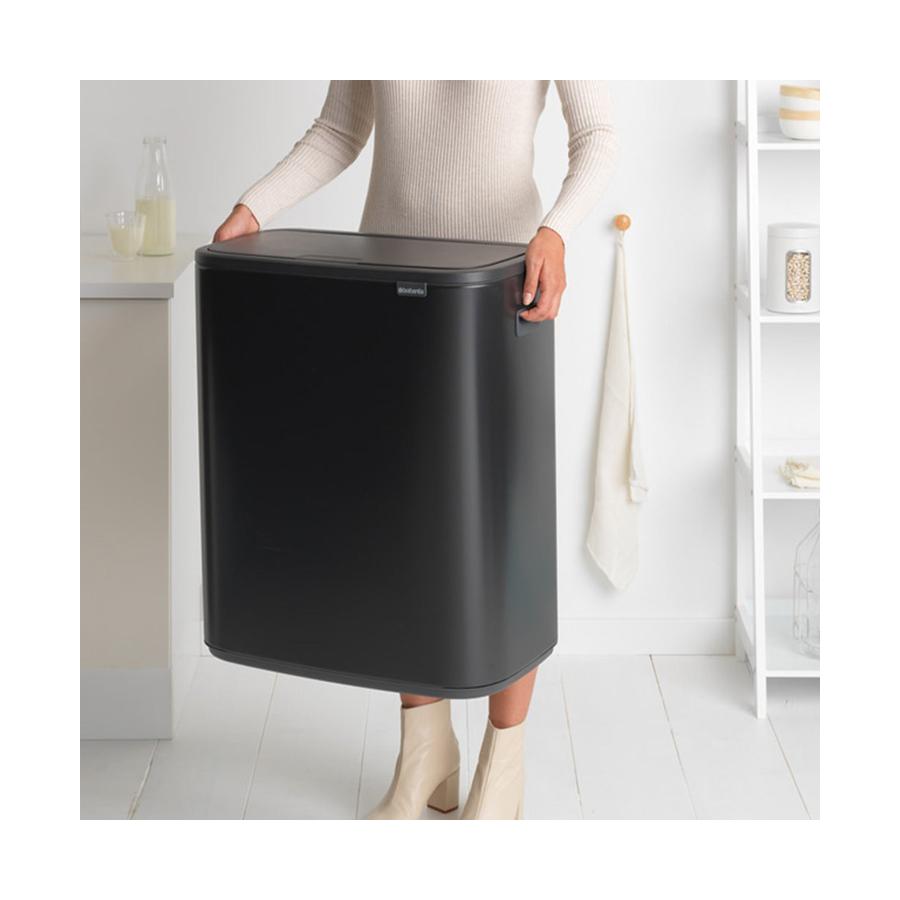 Brabantia Bo Touch Bin (2 x 30L) Matte Black Matte Black