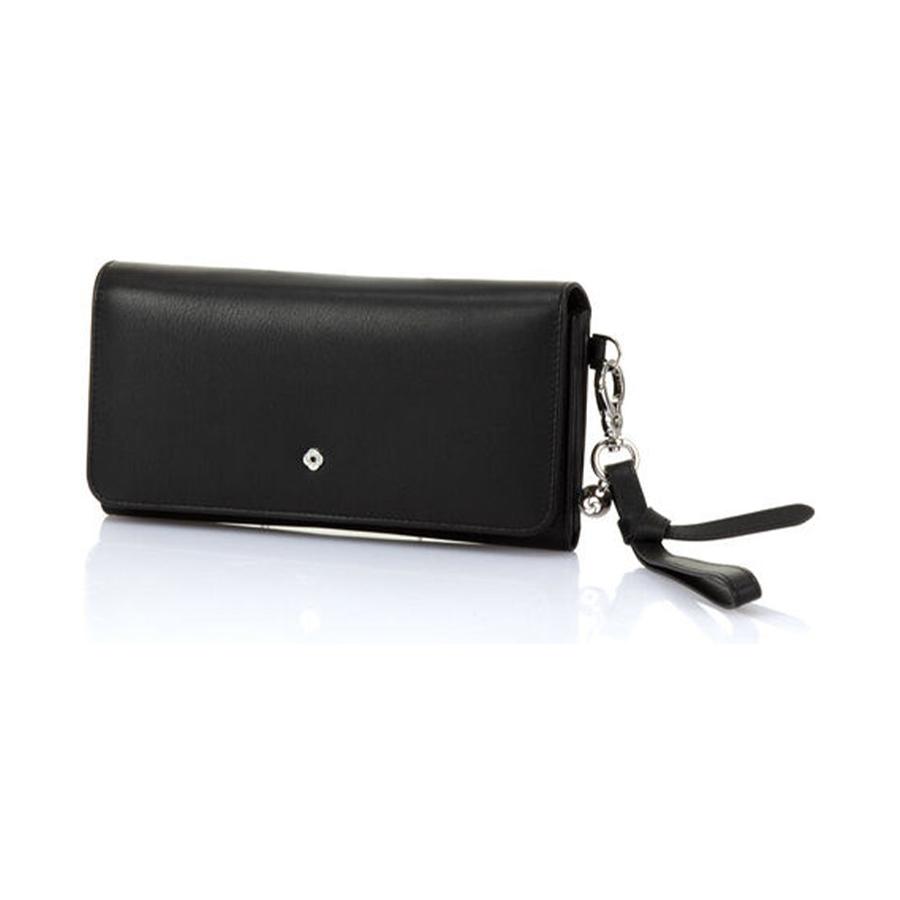 Samsonite Serena Leather Clutch RFID Wallet Black Black