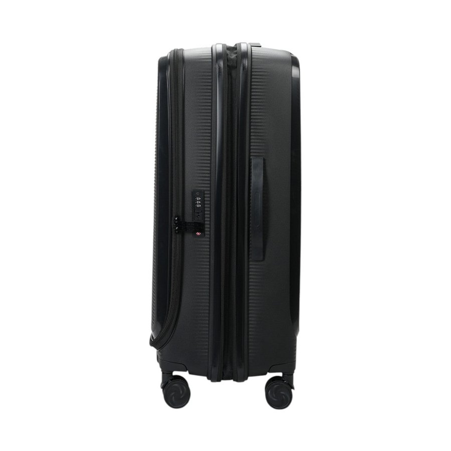 Caselite Venture 76cm Top Open Hardside Checked Suitcase Black Black