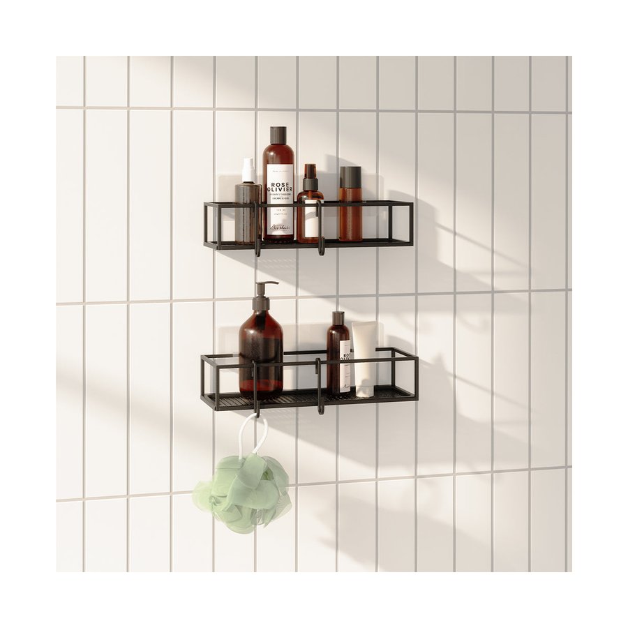 Umbra Cubiko Shower Bins (Set of 2) Black Black